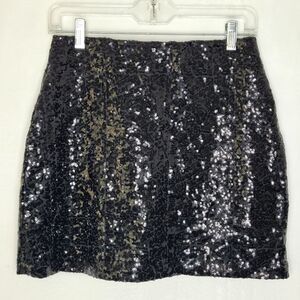 Tipsy Elves Black Sequin Mini Skirt Size Medium